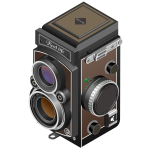 Vector image of twin-lens reflex camera