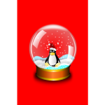 Snow ball with penguin