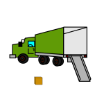 Vector illustration of opened empty moving truck