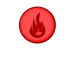 Vector image of round red fire sign