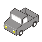 Vector illustration of grey pickup truck from above