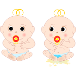 Cartoon twin babies