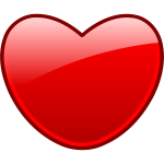 Vector image of a red heart with a double thick borders