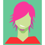 Girl with pink hair vector image