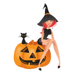 Jack-O-Lantern and a lady