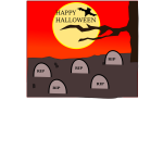 Happy Halloween in a cemetery