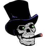 skull with top hat and cigar