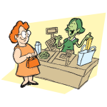 Woman And Cashier By richardsdrawings