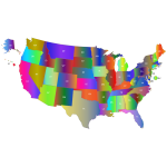 United States Map With Labels Polyprismatic