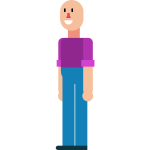 Flat man without hair