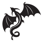 Flying monster silhouette