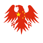 Heraldic eagle with Chinese flag