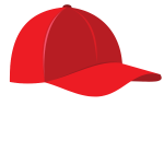 Baseball cap in red color