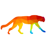 Cheetah silhouette low poly pattern