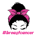 Messy Bun Breast Cancer Svg