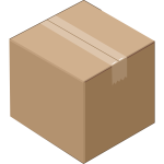 Isometric cardboard box