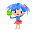 Manga girl with lolipop