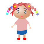 Kid with colorful pigtails