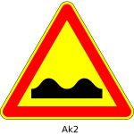 Vector image of bumpy road triangular temporary road sign