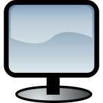 Computer flat monitor symbol vector illustration