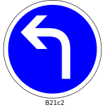 Direction left only road sign vector image