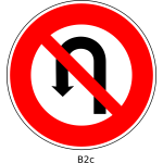 Vector graphics of no U-turn prohibitory traffic sign