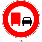 No overtaking for vehicles with a gross vehicle weight of over 3.5 tons road sign vector graphics