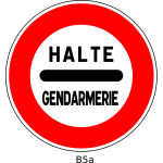 Vector drawing of stop French border police traffic sign