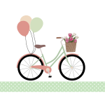 Bicycle with balloons color graphics