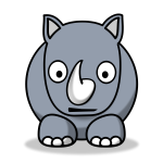 Black rhino vector image