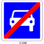 Vector illustration of end of regulated highway roadsign