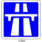 Vector drawing of start of motorway section roadsign