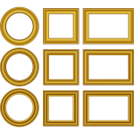 Vector image of set of gold frames