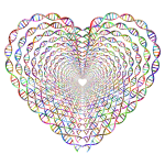 Chromatic DNA Helix Heart Tunnel No Background