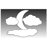 Clouds and the Moon illustration