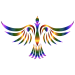 Colorful abstract tribal bird illustration