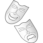 Comedy and tragedy theater masks vector image