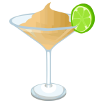 Martini with lime slice vector graphics