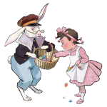 Easter bunny and girl