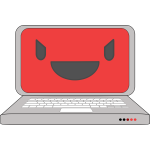 Laptop symbol with a smile on the screen