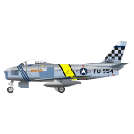 North American F-86 Sabre airplane vector drawing