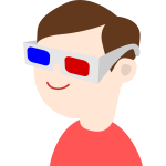 Kid with 3D glasses