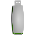 Green and white USB stick vector illustrtaion