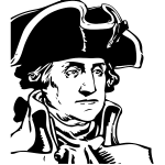 George Washington black and white profile vector illustration