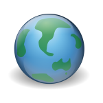 Green and blue world globe vector illustration