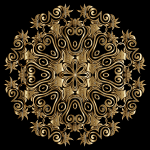 Gold Floral Flourish Motif Design