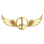 Gold Peace Sign Wings Enhanced 2 No Background