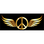 Gold Peace Sign Wings