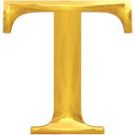 Letter T in gold