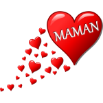 Hearts for Mom in French vector illustration